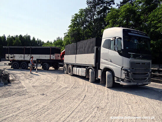 Transport szamba betonowego do Aleksandrów Łódzki z wykorzystaniem HDS
